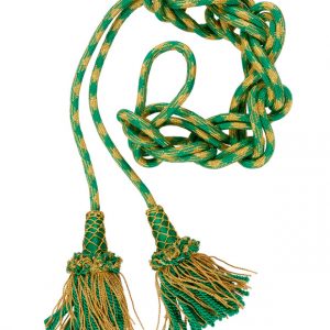 Cingolo due fiocchi legno ricoperto viscosa/oro