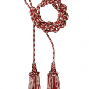 Cingolo due fiocchi legno ricoperto viscosa/argento e colore