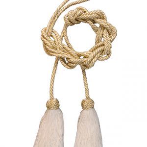 Cingolo nodo salomone tubolare screziato oro fiocco tripolino