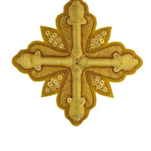 Croce ramino ricamata oro