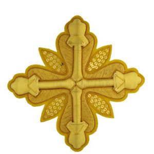 Croce ramino ricamata oro